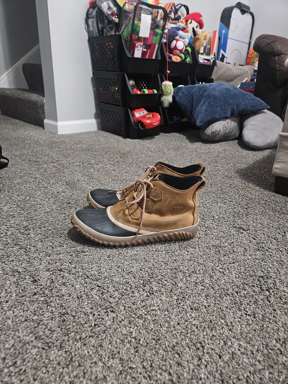 Sorel Cheyanne II Duck Boots Men's Size 10.5 Brown Waterproof Leather Rubber Win